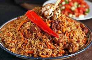 Beef pilaf. Calorie content per 100 grams, serving, BJU. Recipes in a frying pan, in a cauldron, in a slow cooker step by step 
