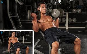 Standing/seated dumbbell curls for biceps