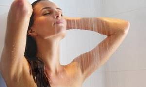 prepping your skin in a hot shower