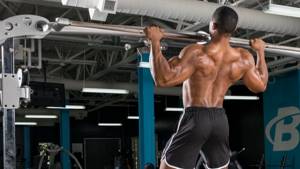 Pull-ups on the horizontal bar for training the back width
