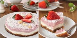 Lenten cakes: no-bake strawberry cheesecake