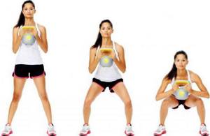 squat with kettlebell for girls