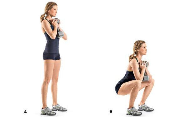 squats with dumbbells