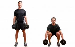 Squats with dumbbells