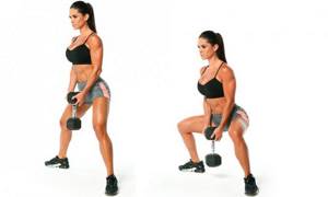Squats with a heavy weight between your legs