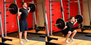 squats with a barbell on the shoulders