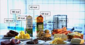 Products and their calorie content
