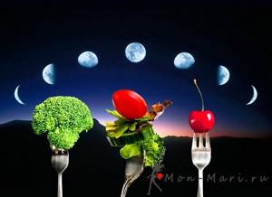 Diet during the waning phase of the moon