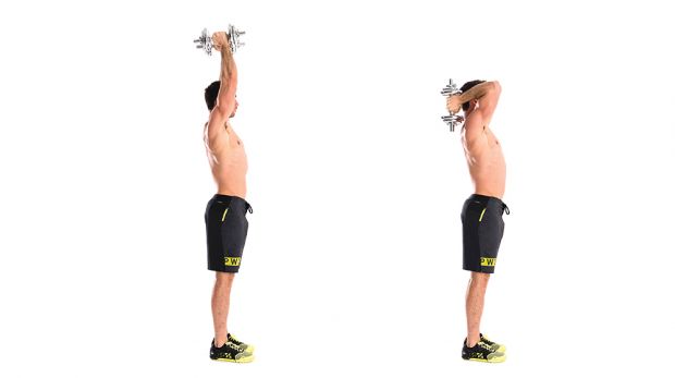 Standing dumbbell extension