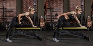 Bent-over arm extension with dumbbell