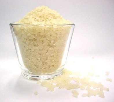 Rice cereal in a glass