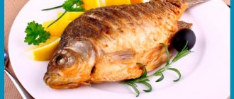 fish, carp, calorie content, composition, recipe