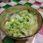 fresh cabbage salad with green onions