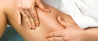 Self-massage of thighs
