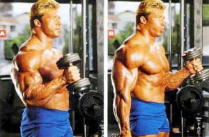 Dumbbell curls (different grips)