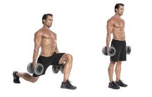 Walking lunges with dumbbells