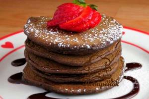 Chocolate pancakes Dukan style without starch