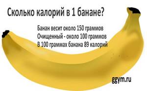 Сколько калорий в банане