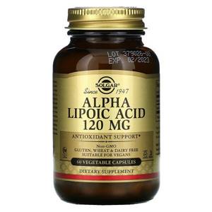 Solgar, Alpha Lipoic Acid, 120 mg, 60 Vegetarian Capsules