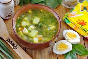 Soup with vegetables and egg