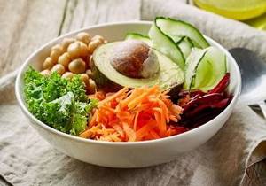 Тарелка со свежими овощами и зеленью