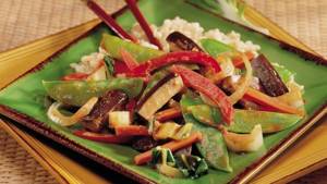 Stewed Chinese vegetables with rice