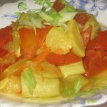 Stewed vegetables in a slow cooker