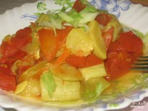 Stewed vegetables in a slow cooker
