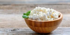 Cottage cheese in a plate