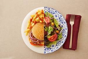 carbohydrate intake: vegetables and hamburger