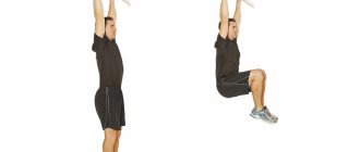 Abdominal exercise - leg raises on the horizontal bar