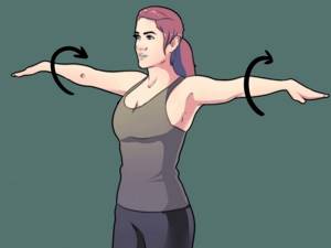 Упражнения для похудения рук и плеч - Вращения