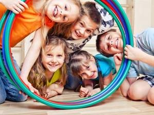 Exercises with hoop for children games