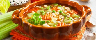 In some versions, the diet soup recipe is supplemented with carrots, green peas and fresh herbs