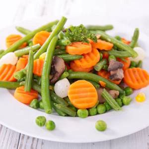 boiled vegetables and menu options for diet