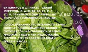 Vitamins contained in spinach