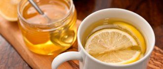 Water with honey and lemon