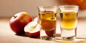 Water with apple cider vinegar in glasses