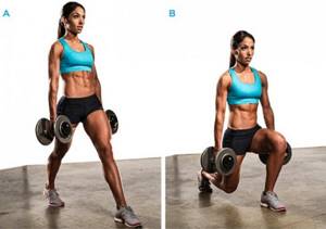 Lunges with dumbbells