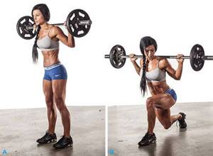 Lunges with a barbell