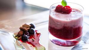 Berry mousse is perfect for a light and tasty breakfast.
