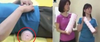 японская методика с валиком из полотенца
