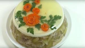 Chicken aspic with mayonnaise