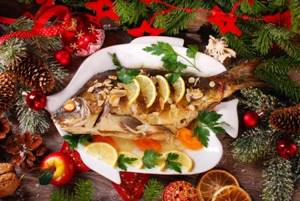 Baked fish for the New Year&#39;s table