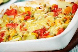 Baked vegetables with a delicate sauce